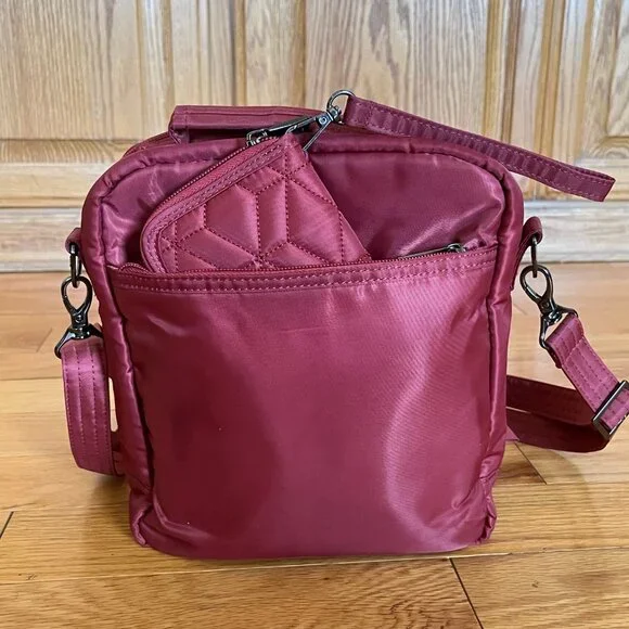 LUG Ranger Crossbody and Matching Wallet Rosewood and Maple Cream Inside - Picture 9 of 16